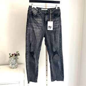 LAST CHANCE Indigo Rein Straight Leg Jeans, Charcoal Gray Denim, Sz 11, NWT